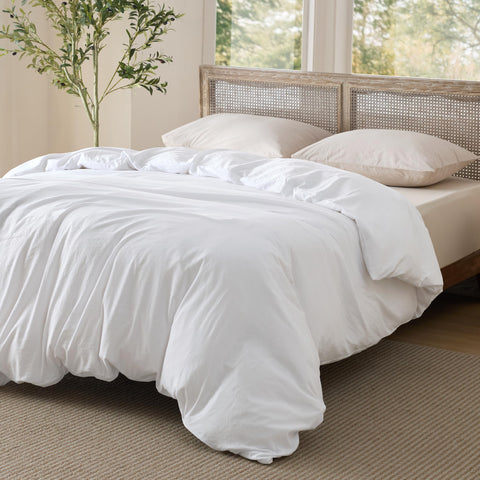 Bedsure duvet cover king size zipper closure close-up for quick bed making