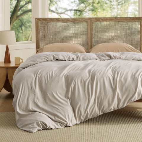 Bedsure duvet cover king size close-up shows breathable texture and crinkle-free feel