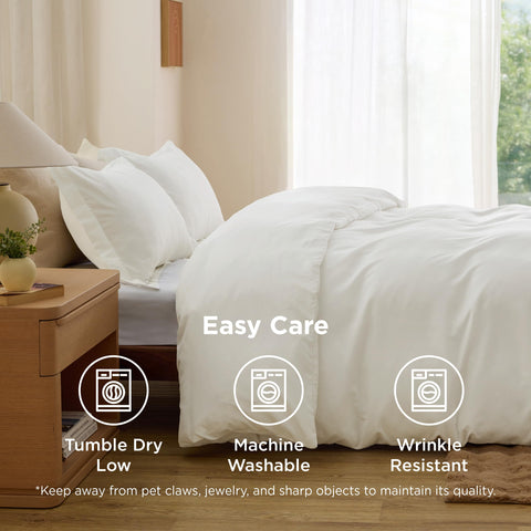 Bedsure folded duvet cover shows compact packaging and lightweight feel.