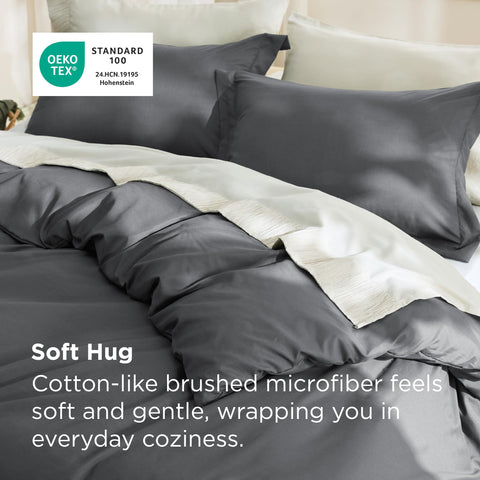 Bedsure duvet cover highlights eight corner ties to keep the insert secure.
