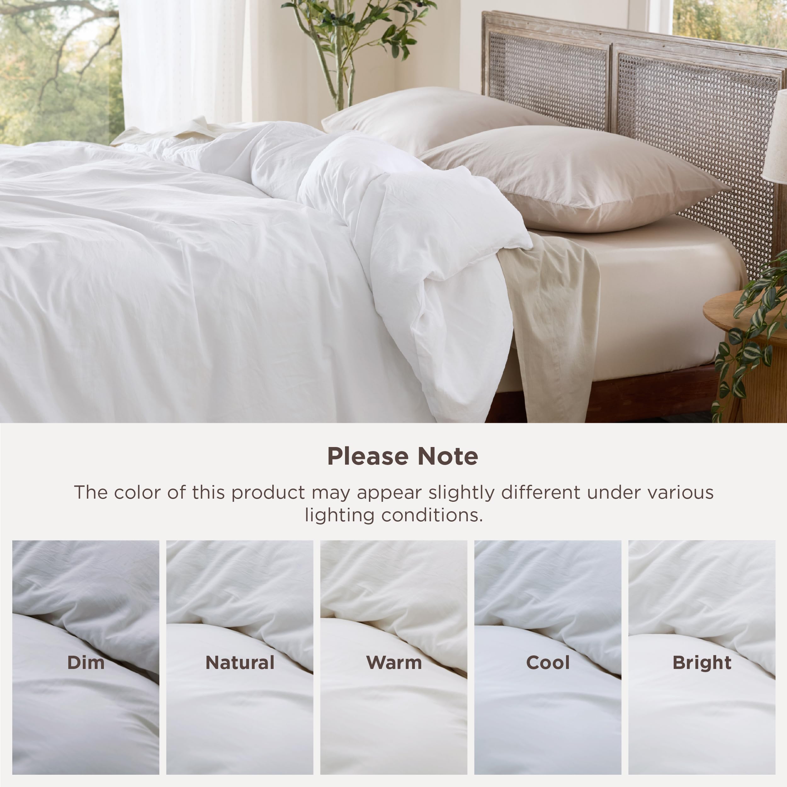 Bedsure queen prewashed polyester for soft, low-maintenance care.