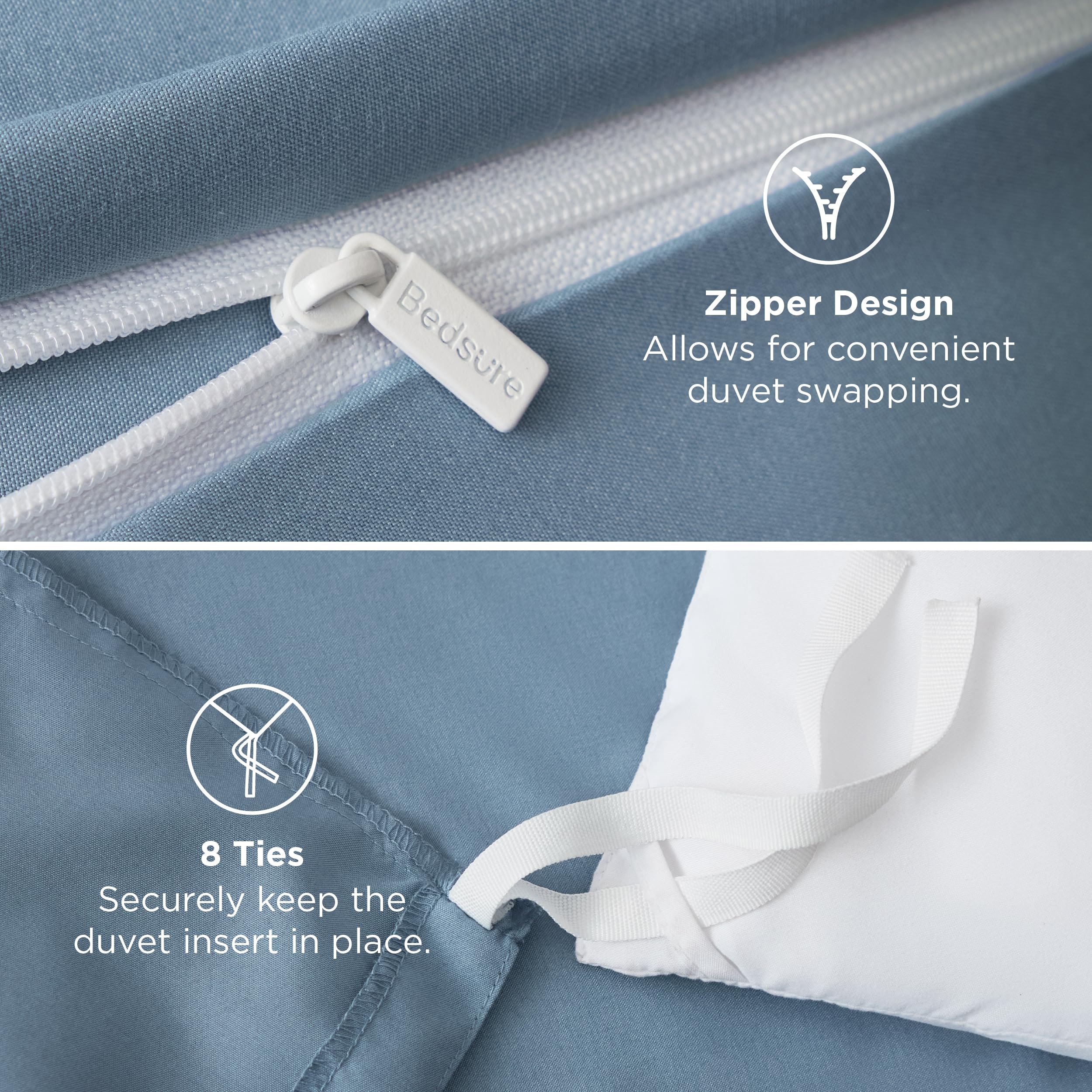 Bedsure duvet cover set three-piece packaging with duvet and shams.