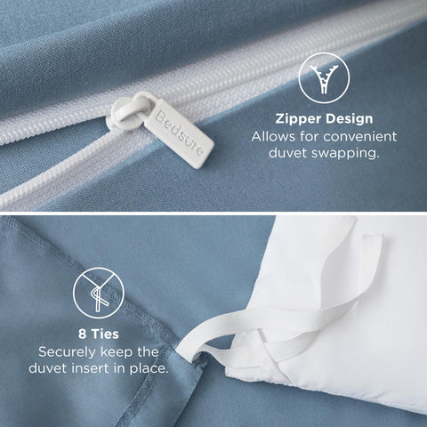 Bedsure duvet cover set three-piece packaging with duvet and shams.