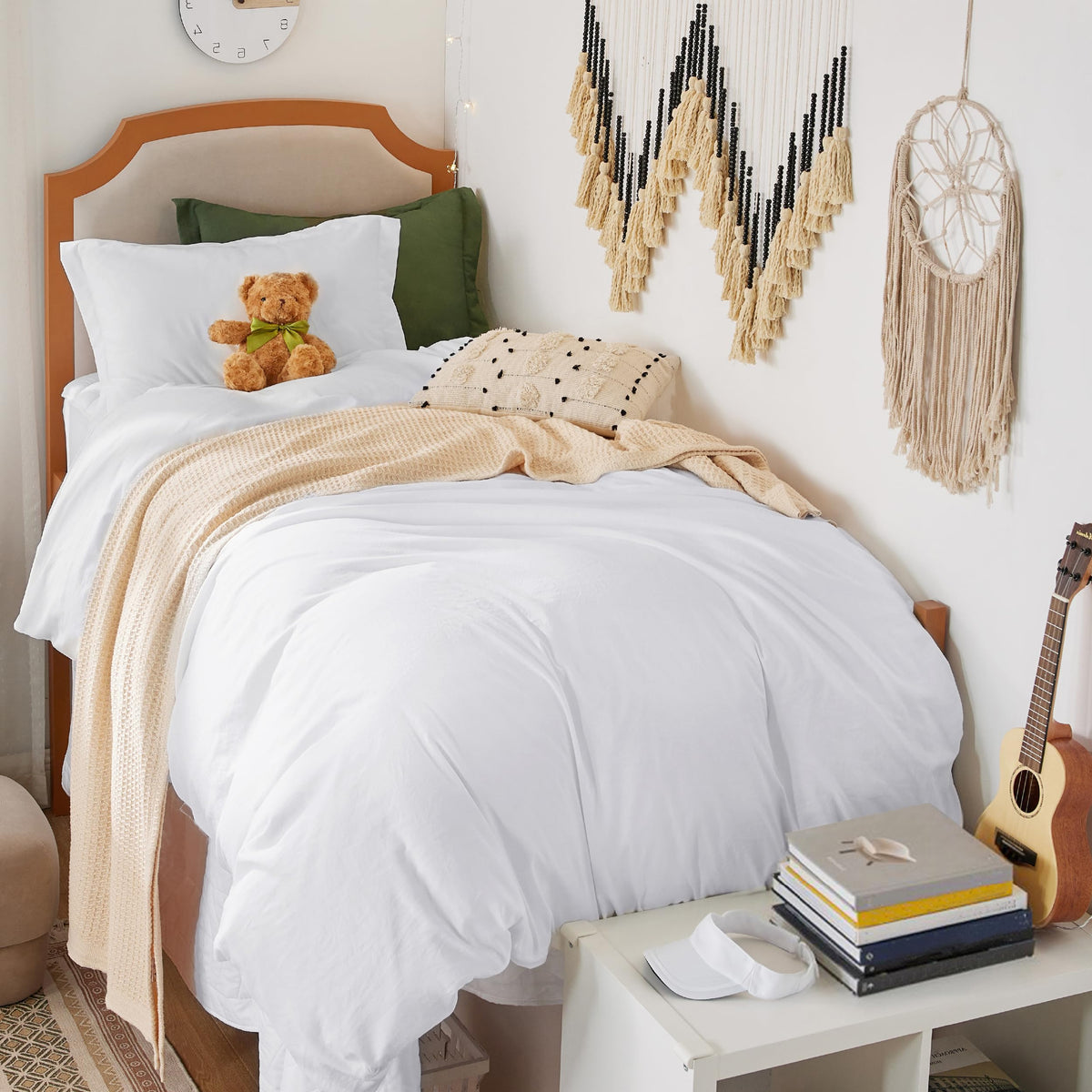 Bedsure duvet cover twin-xl white with corner ties and zipper for secure fit