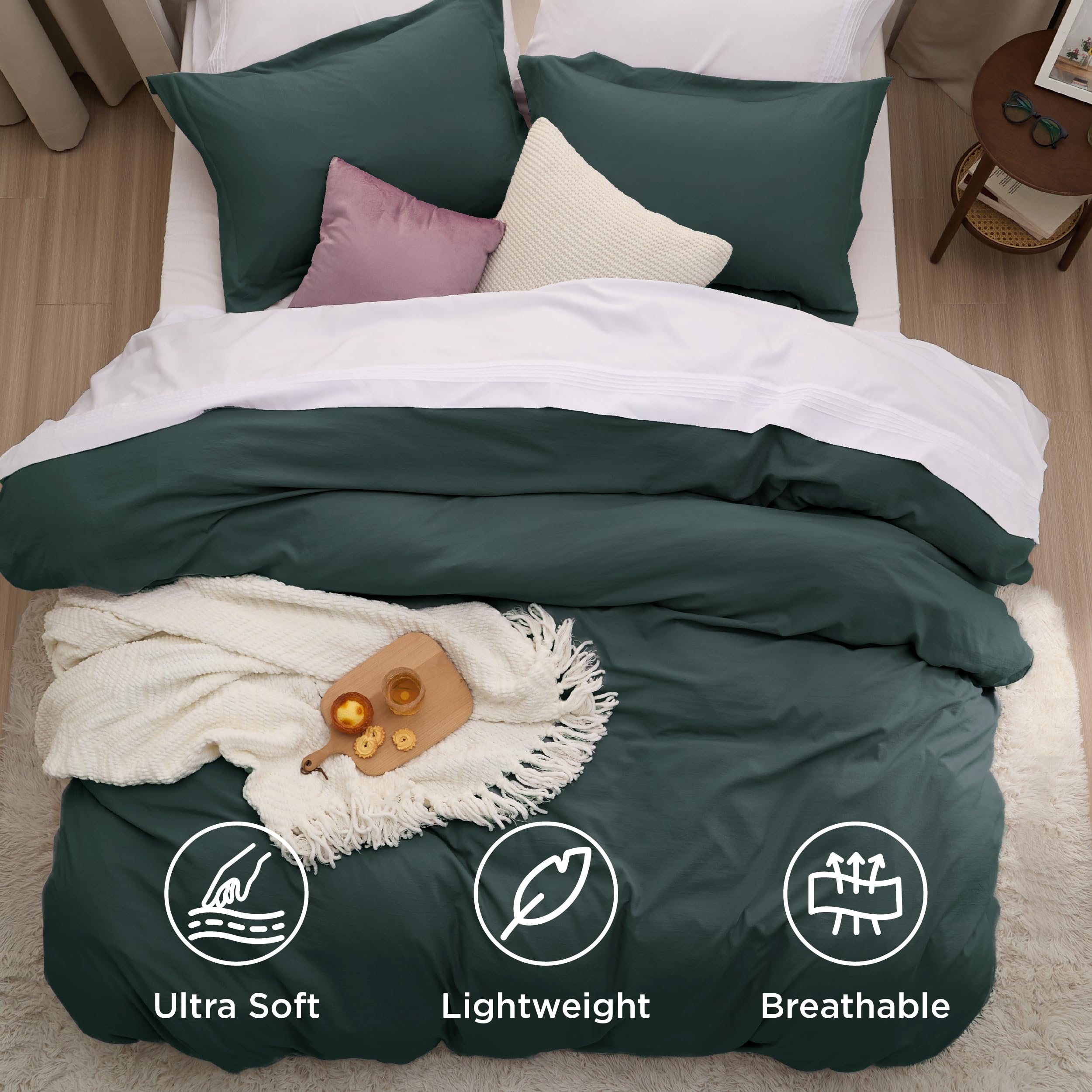 Bedsure duvet cover zipper closure closeup shows quick, secure fastening.