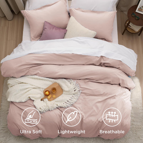 Bedsure duvet cover zipper closure enables quick, tidy bed changes.