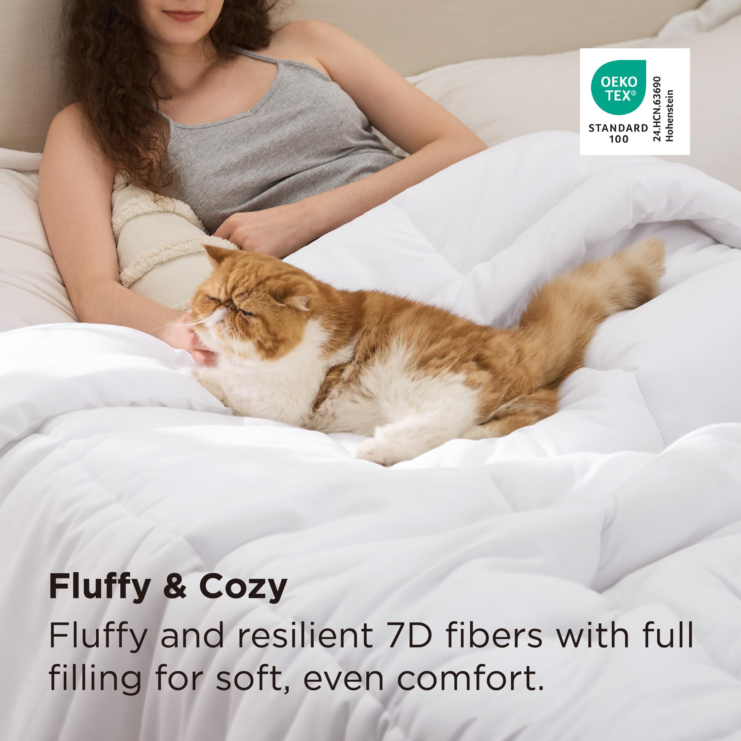 Bedsure duvet insert closeup of plush fill highlighting cozy feel
