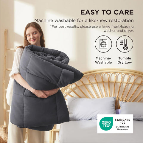 Bedsure duvet insert eight tabs on the side for secure duvet styling