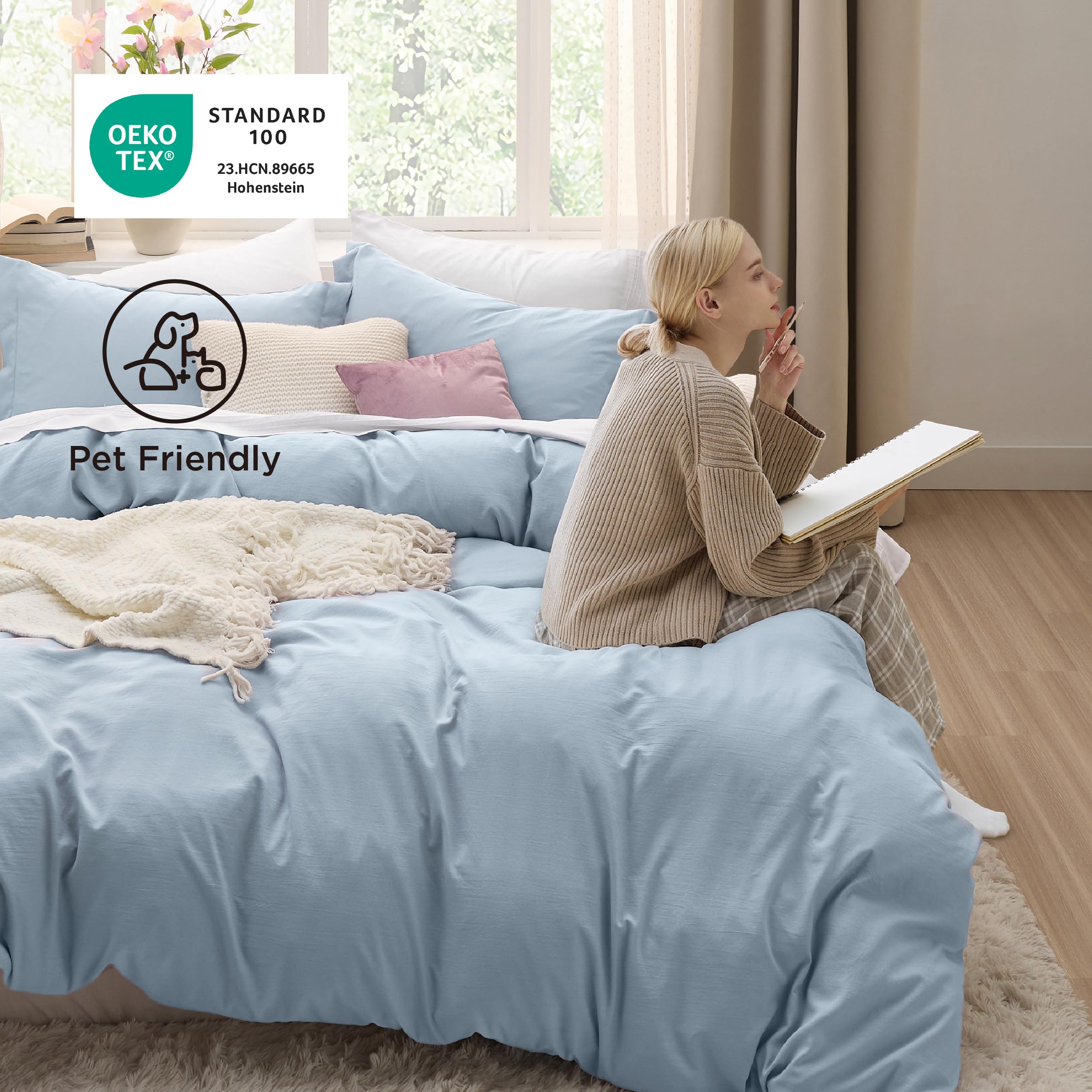 Bedsure durable stitching and color-fast dyeing maintain a fresh look.