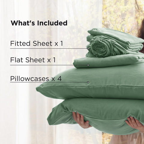 Bedsure easy-care sheets machine wash and stay soft after washing.