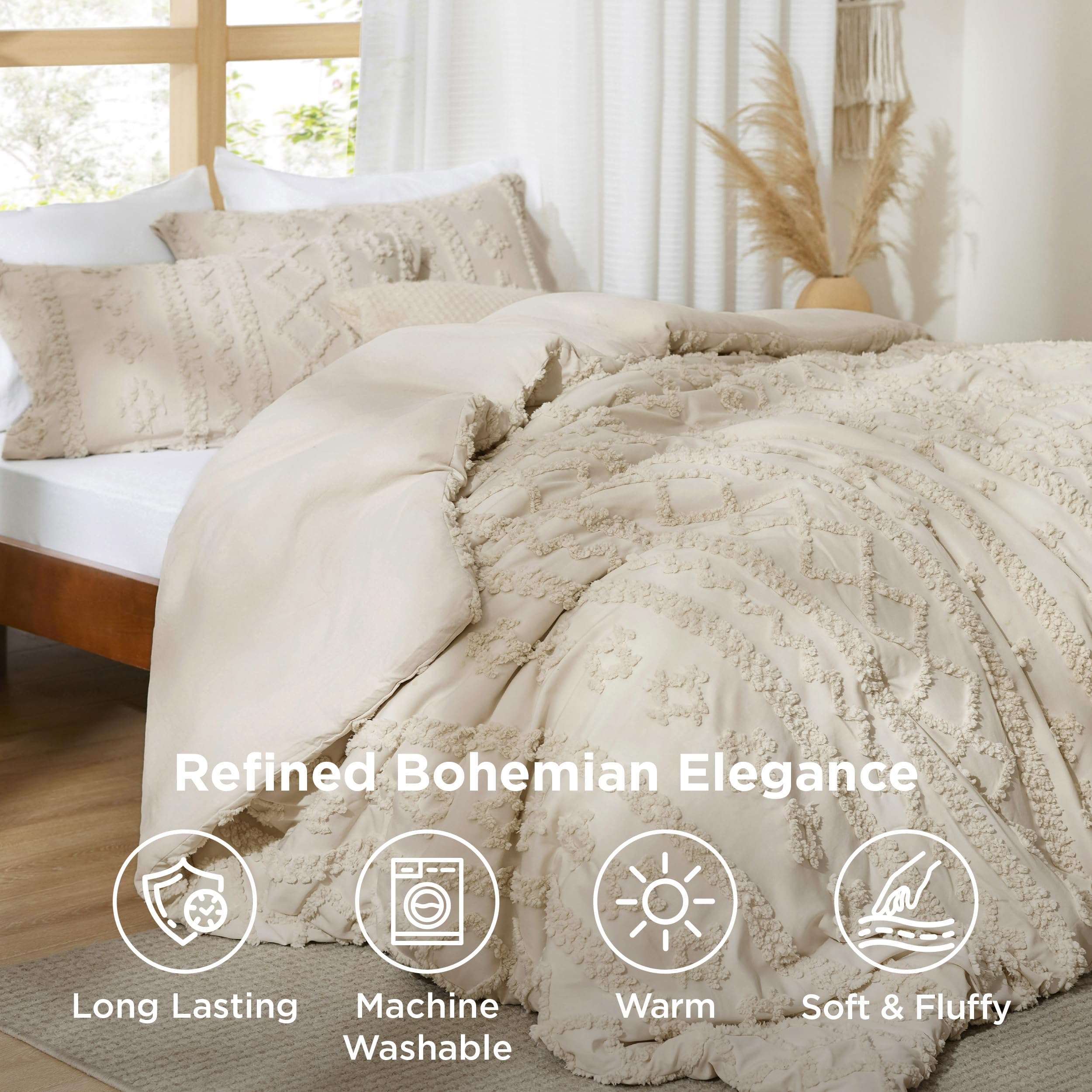 Bedsure easy care: machine washable for quick refresh.