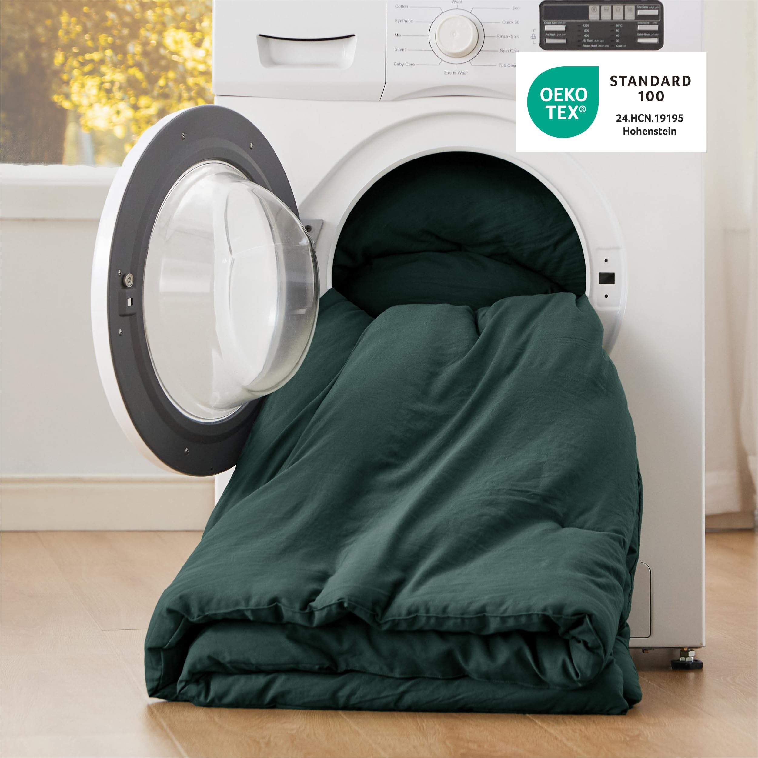Bedsure machine-washable set for easy cold-water care.