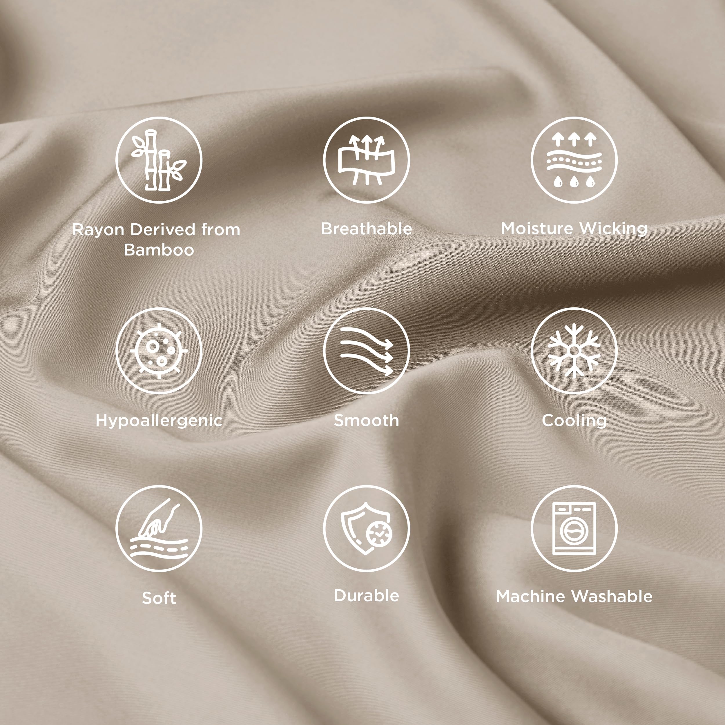 Bedsure easy-care pillowcase resists wrinkles and wicks moisture