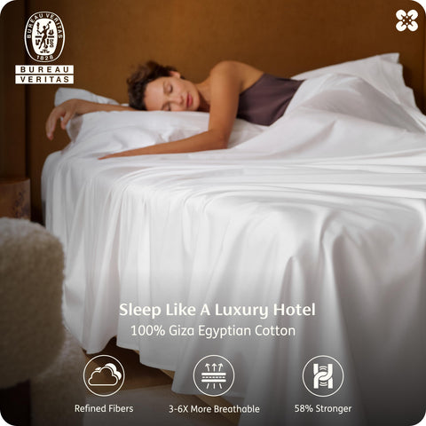 Bedsure king fitted sheet with 18-inch pocket for a secure fit.