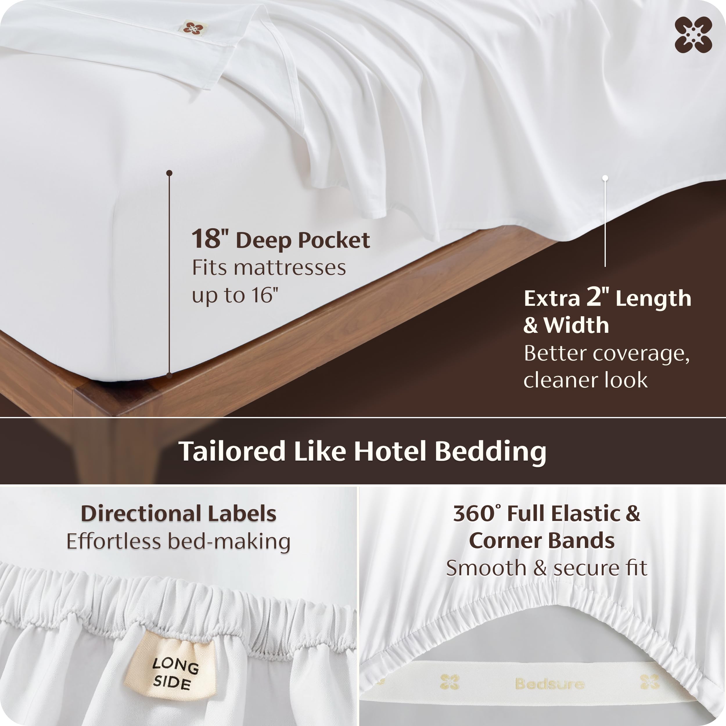 Bedsure king four-corner straps prevent shifting for tidy bedding.