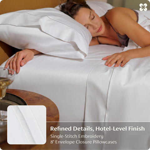 Bedsure satin-like sateen weave adds sheen and soft hand.