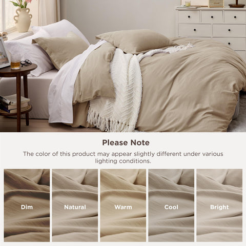 Eight corner ties inside Bedsure duvet cover stabilize the fill