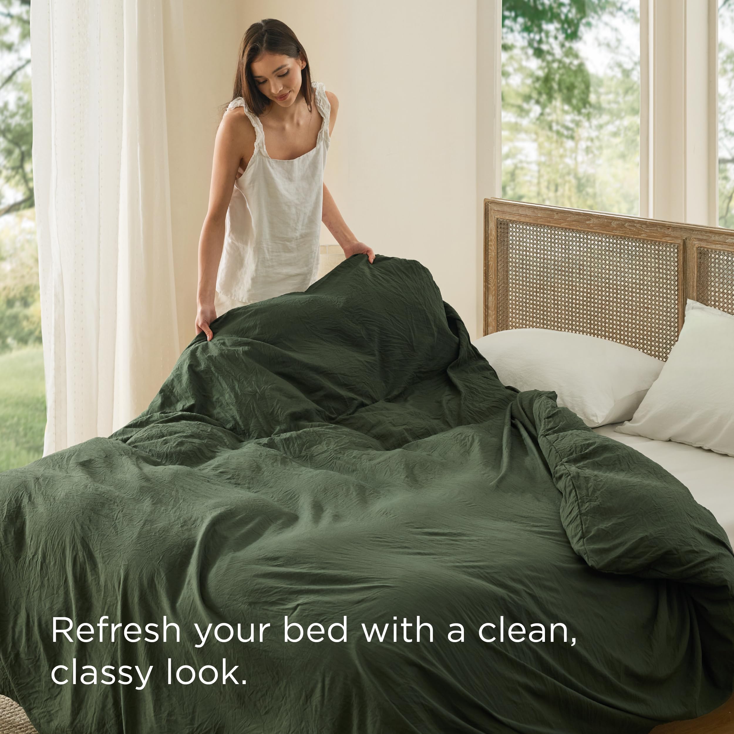 Bedsure eight corner ties inside duvet cover for secure fill distribution
