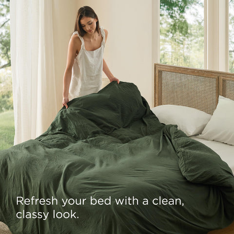 Bedsure eight corner ties inside duvet cover for secure fill distribution