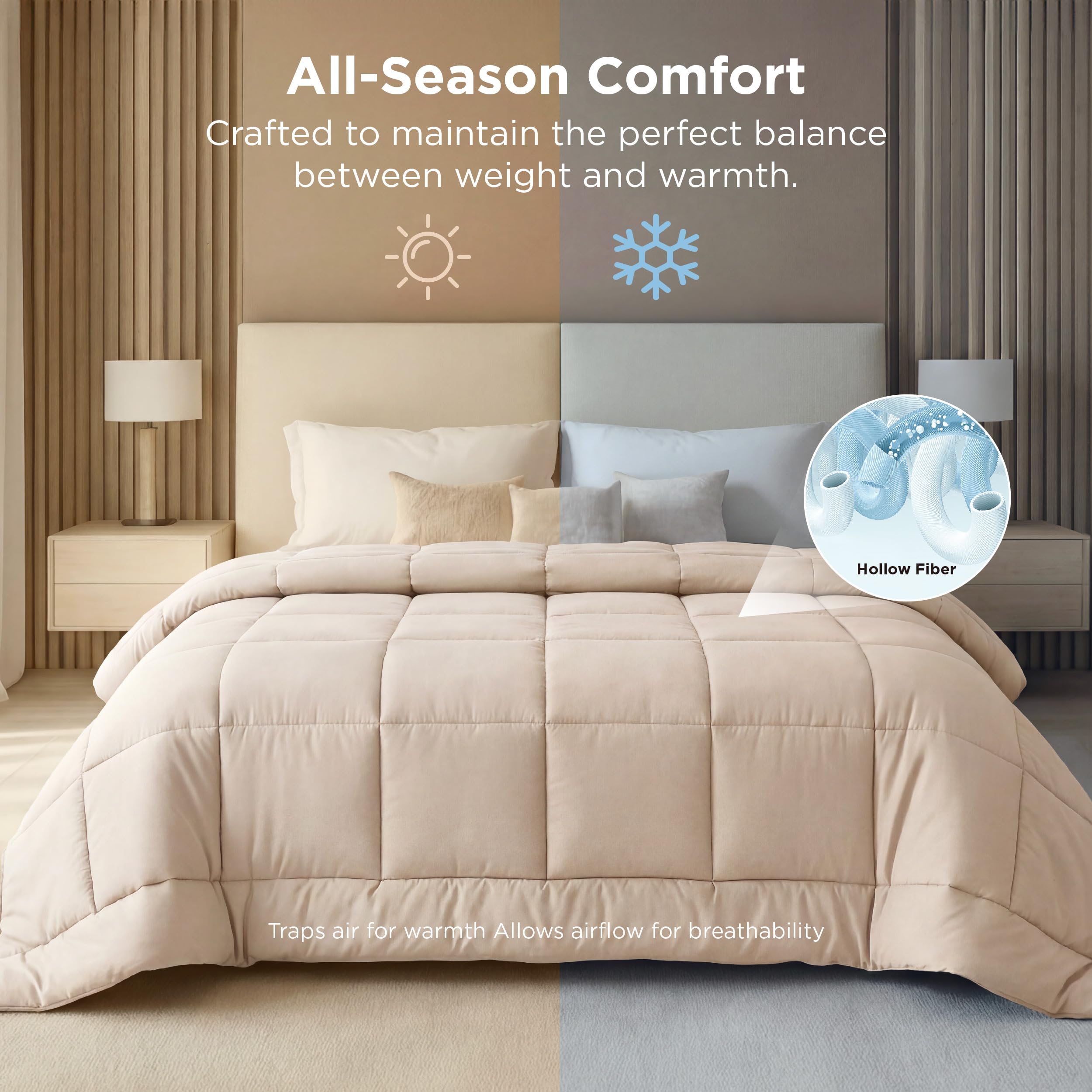 Bedsure eight tabs per side allow easy duvet cover attachment.
