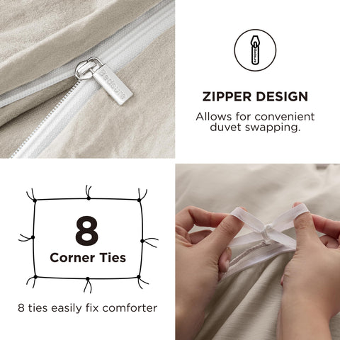 Bedsure duvet cover eight ties secure insert in place