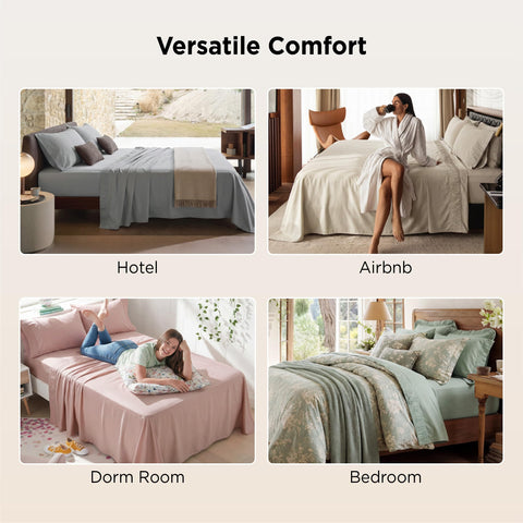 Bedsure elastic-all-around design keeps sheets in place without slipping
