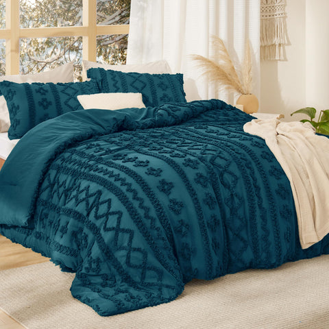Bedsure embroidery 3D texture close-up highlighting tufted detail