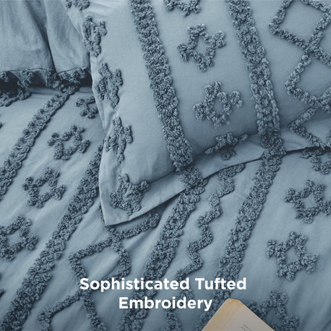 Bedsure embroidery tuft detail adds vintage flair and depth