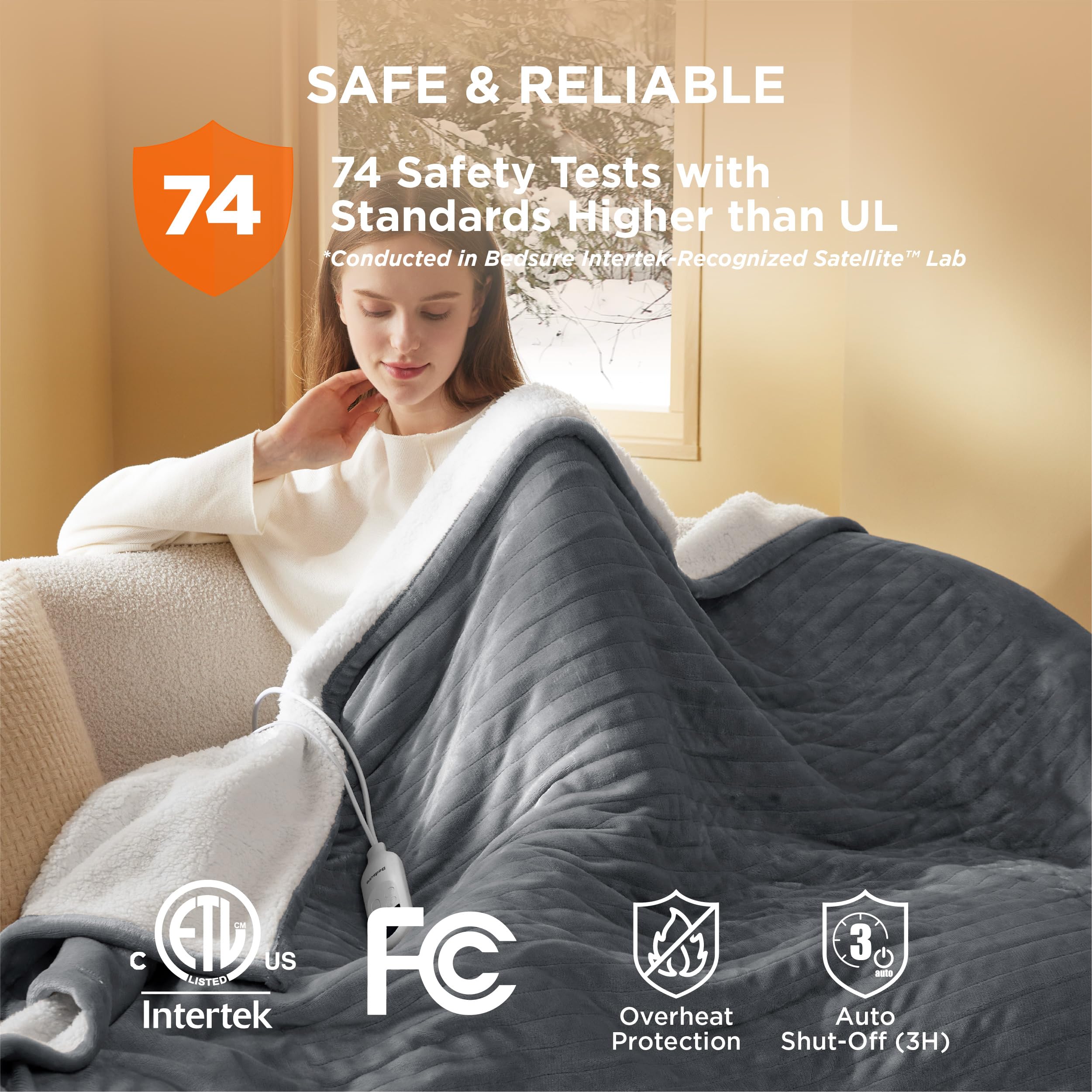 Bedsure energy-saving design uses about 100W for efficient warmth