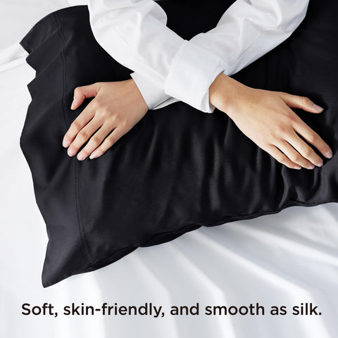 Bedsure envelope-closure king pillowcase keeps pillow in place with neat finish.