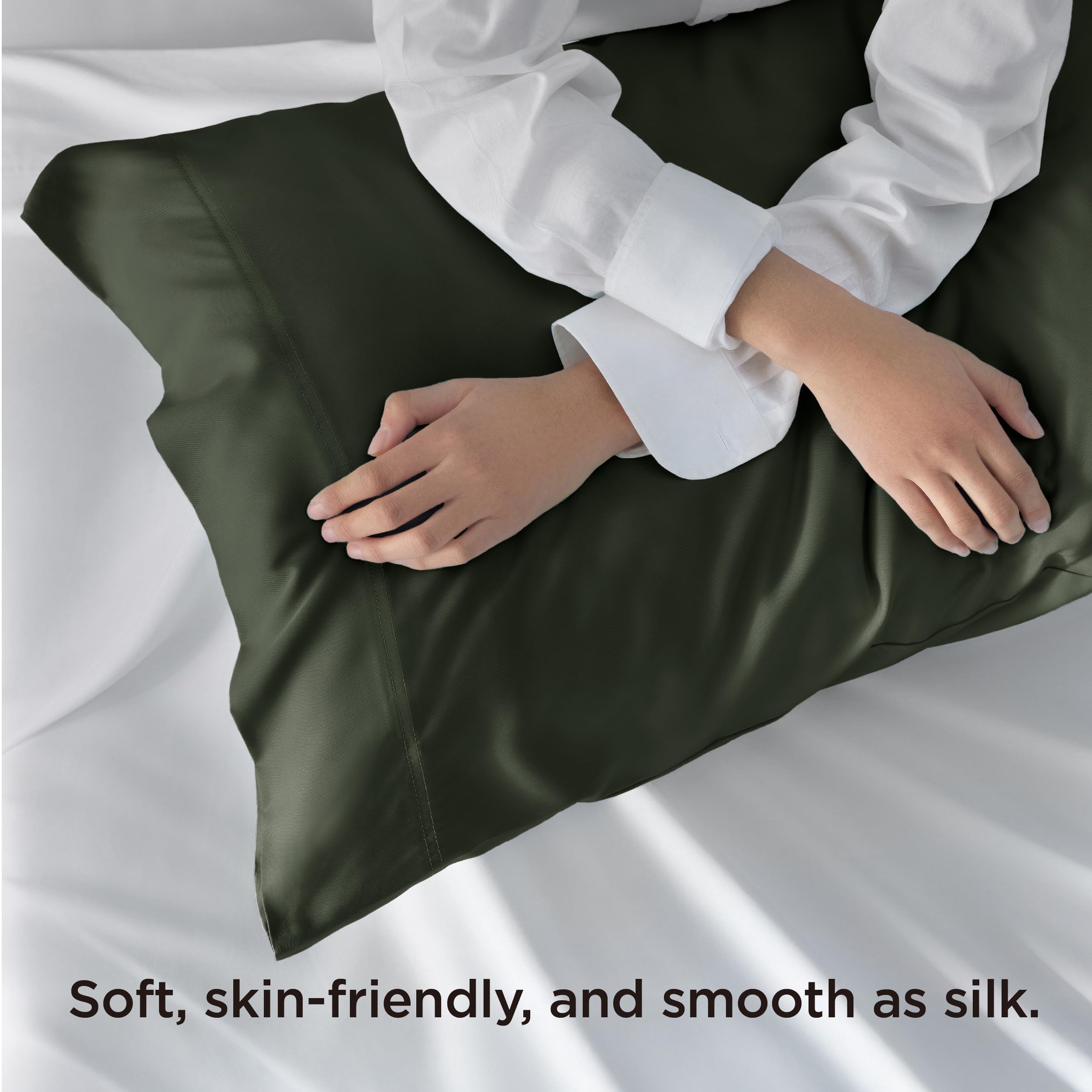 Bedsure envelope-closure feature keeps pillow secure and hair tangle-free.