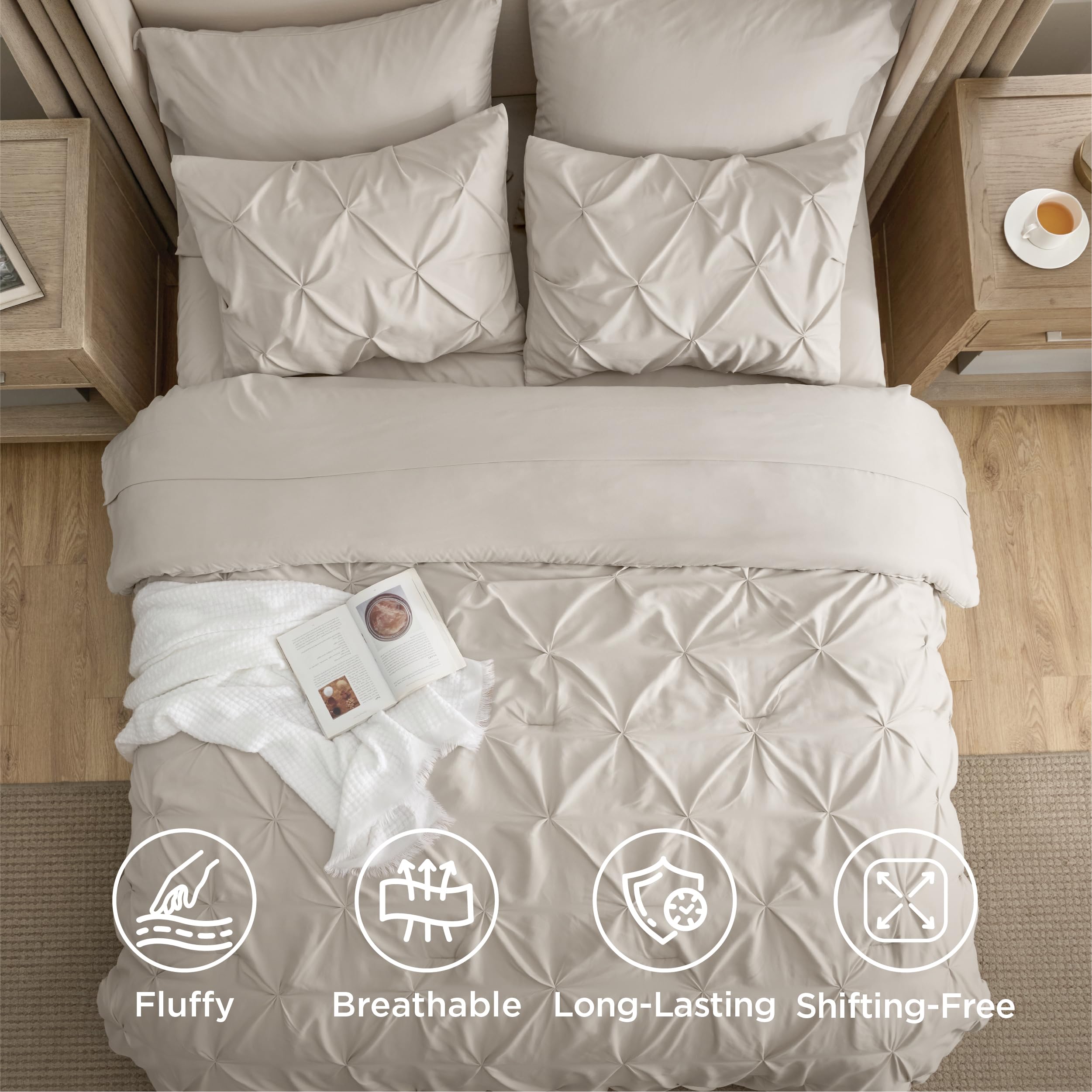 Bedsure fade-resistant microfiber fabric resists pilling and shrinking over time