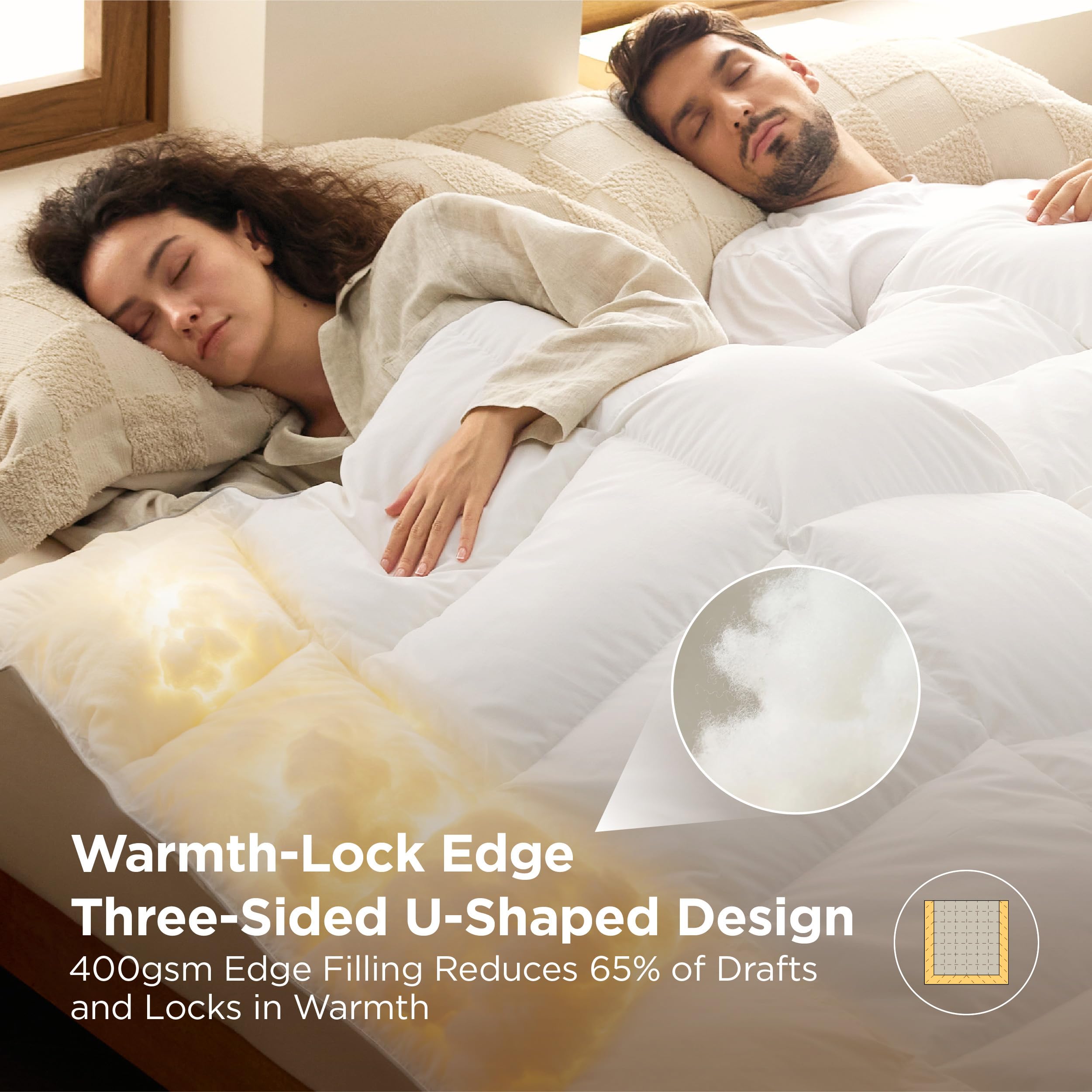 Bedsure box-stitched comforter with even distribution and edge support