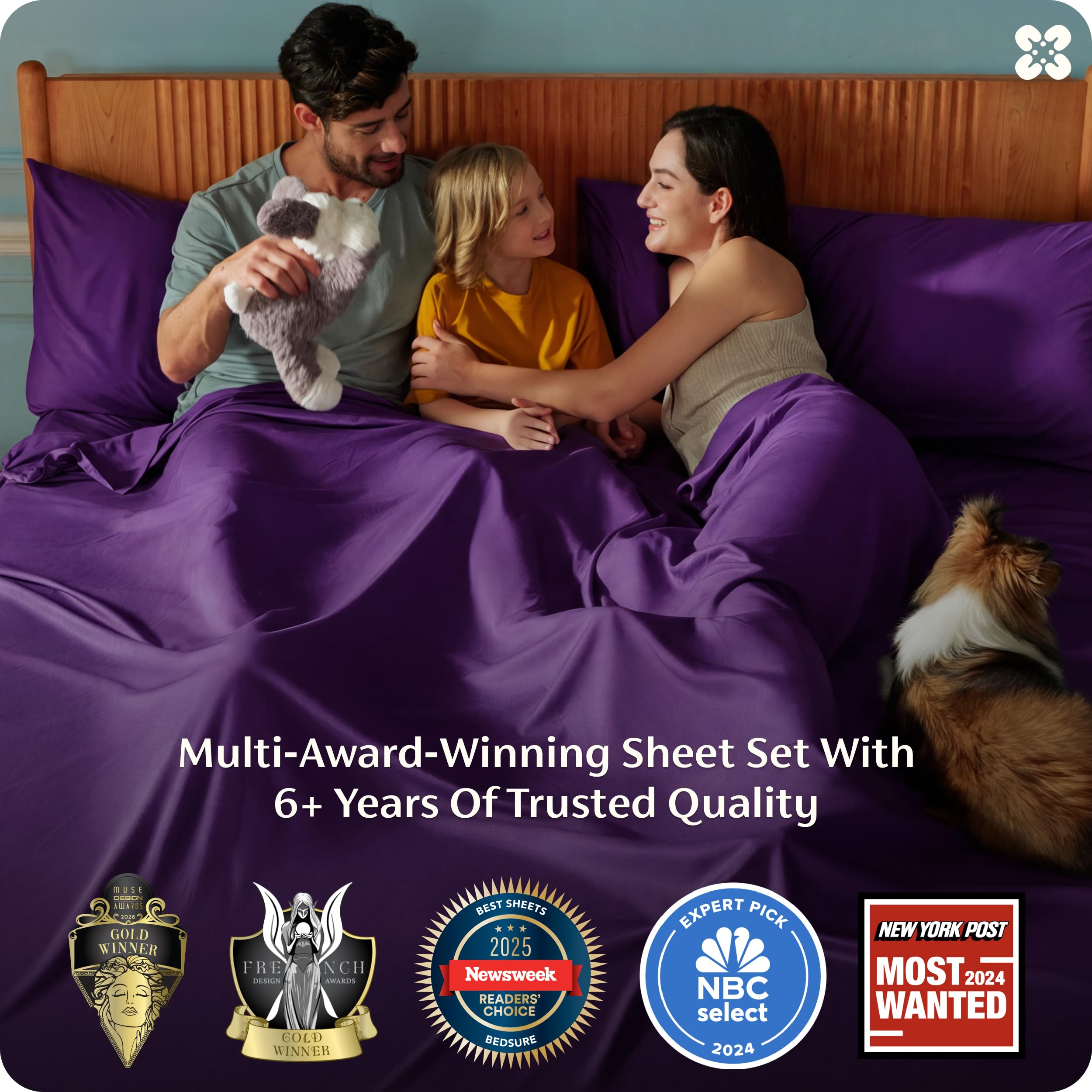 Bedsure fitted sheet 16-inch deep pocket securely grips mattresses.