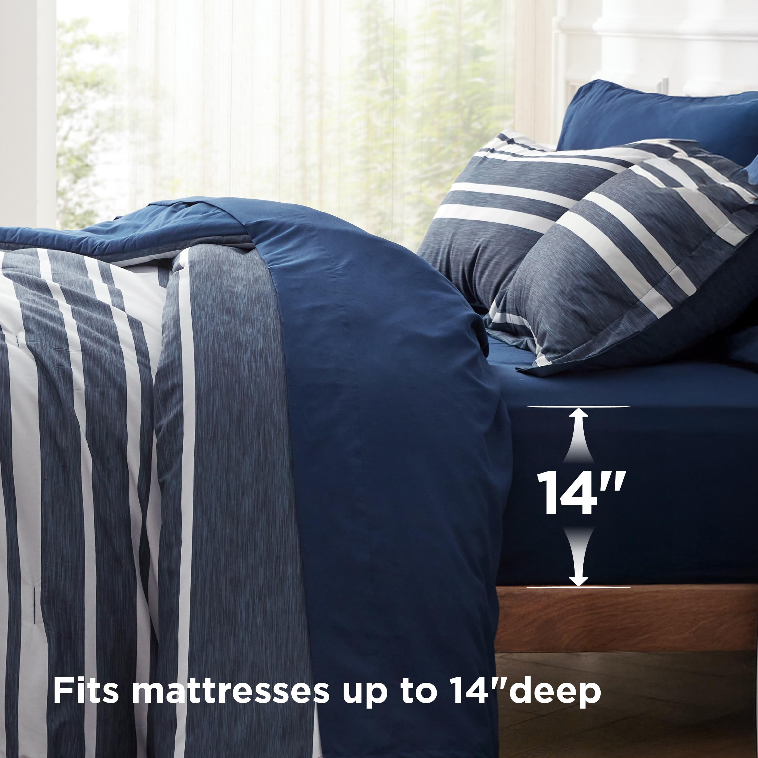 Bedsure fitted sheet 54x75 plus 14 features secure fit and deep pockets.