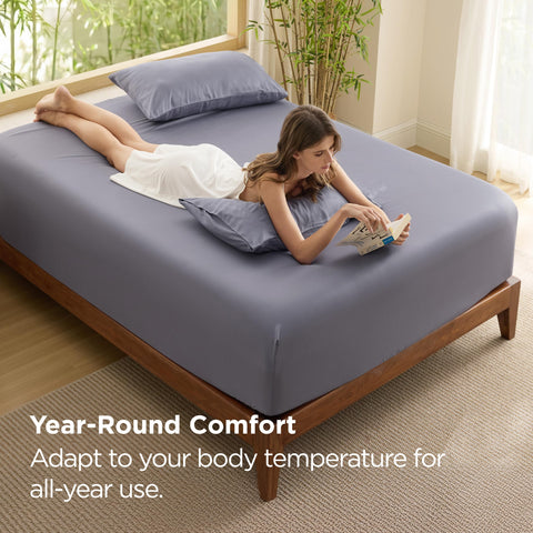 Deep-pocket design fits mattresses up to 18 inches for a secure fit.