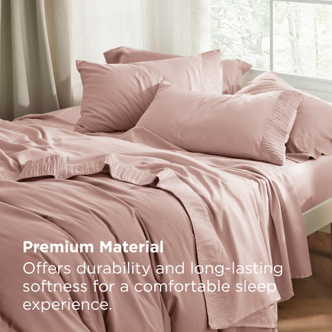 Bedsure fitted sheet deep pocket with all-around elastic.
