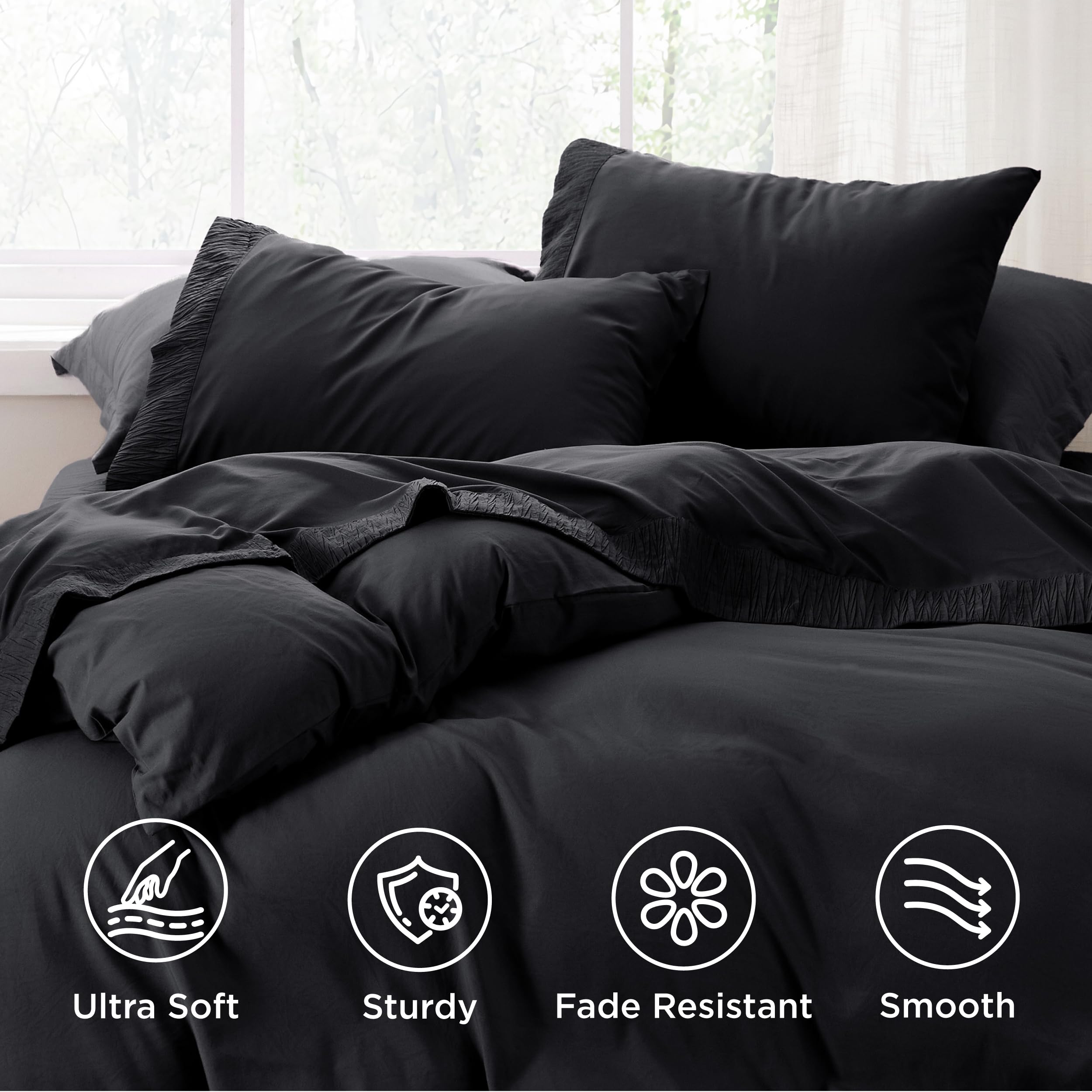 Bedsure flat sheet 81x96 for ample coverage and silky feel.
