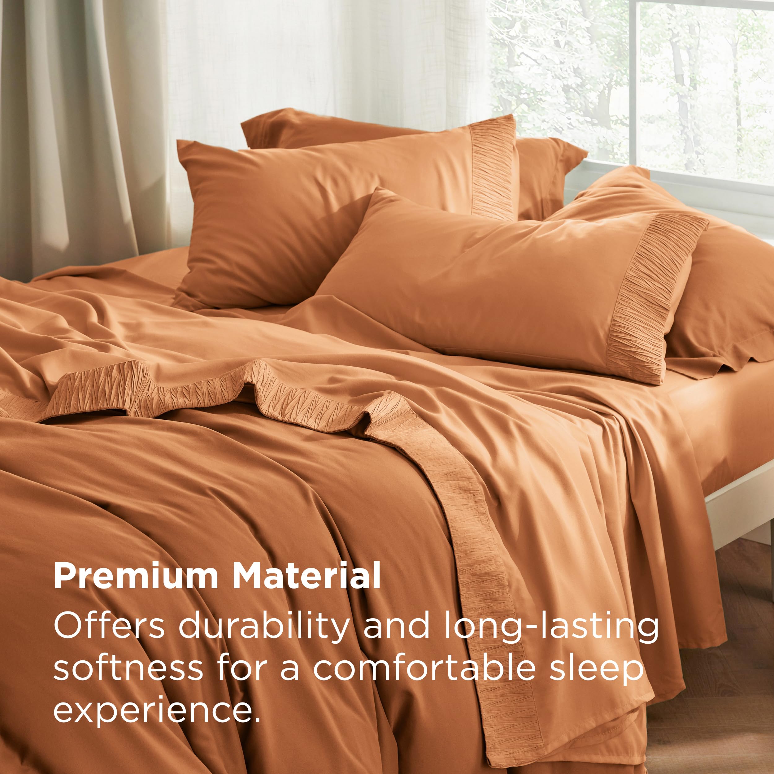 Bedsure queen flat sheet 90 x 102 inches offers generous coverage.