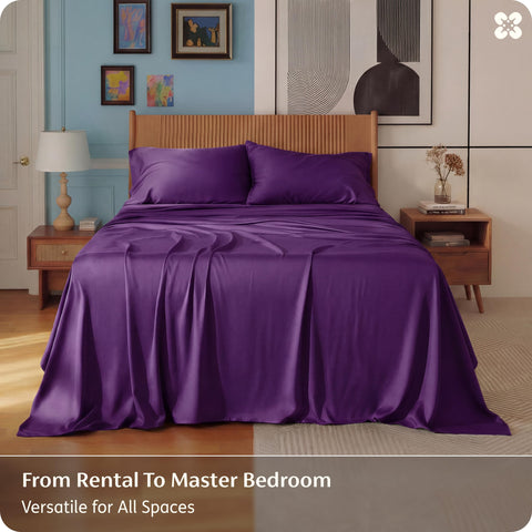 Bedsure king flat sheet 108x102 inches for easy layering.