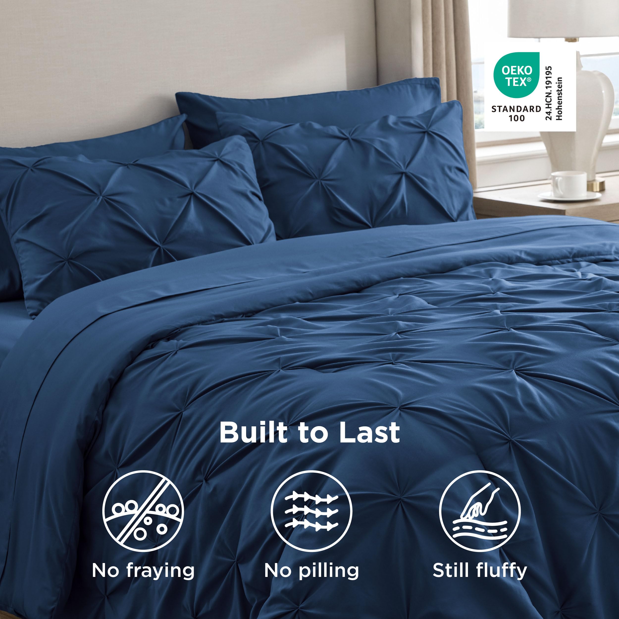 Bedsure flat sheet queen navy 90x102 pairs neatly with other pieces.