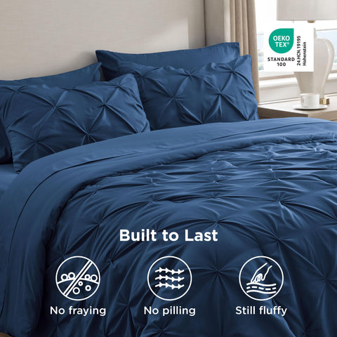 Bedsure flat sheet queen navy 90x102 pairs neatly with other pieces.