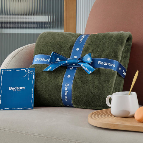 Bedsure olive-green packaging ready blanket makes a thoughtful gift.