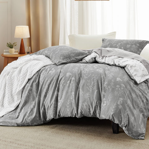 Close-up of Bedsure floral bedding showing soft, cozy texture