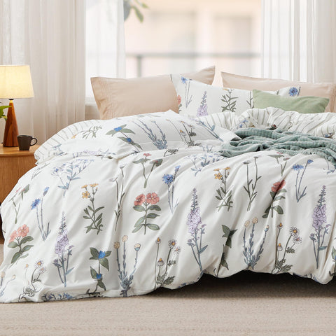 Bedsure floral duvet cover queen reversible design enhances bedroom style