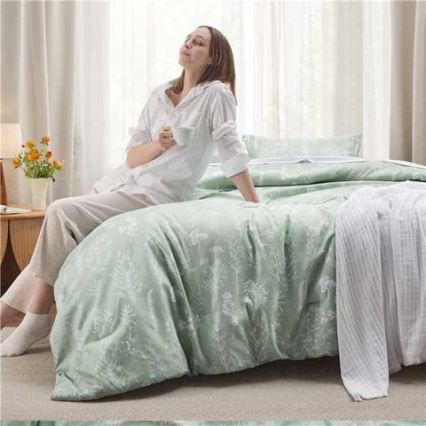 Bedsure sage green pillow sham set for queen bed with coordinated style