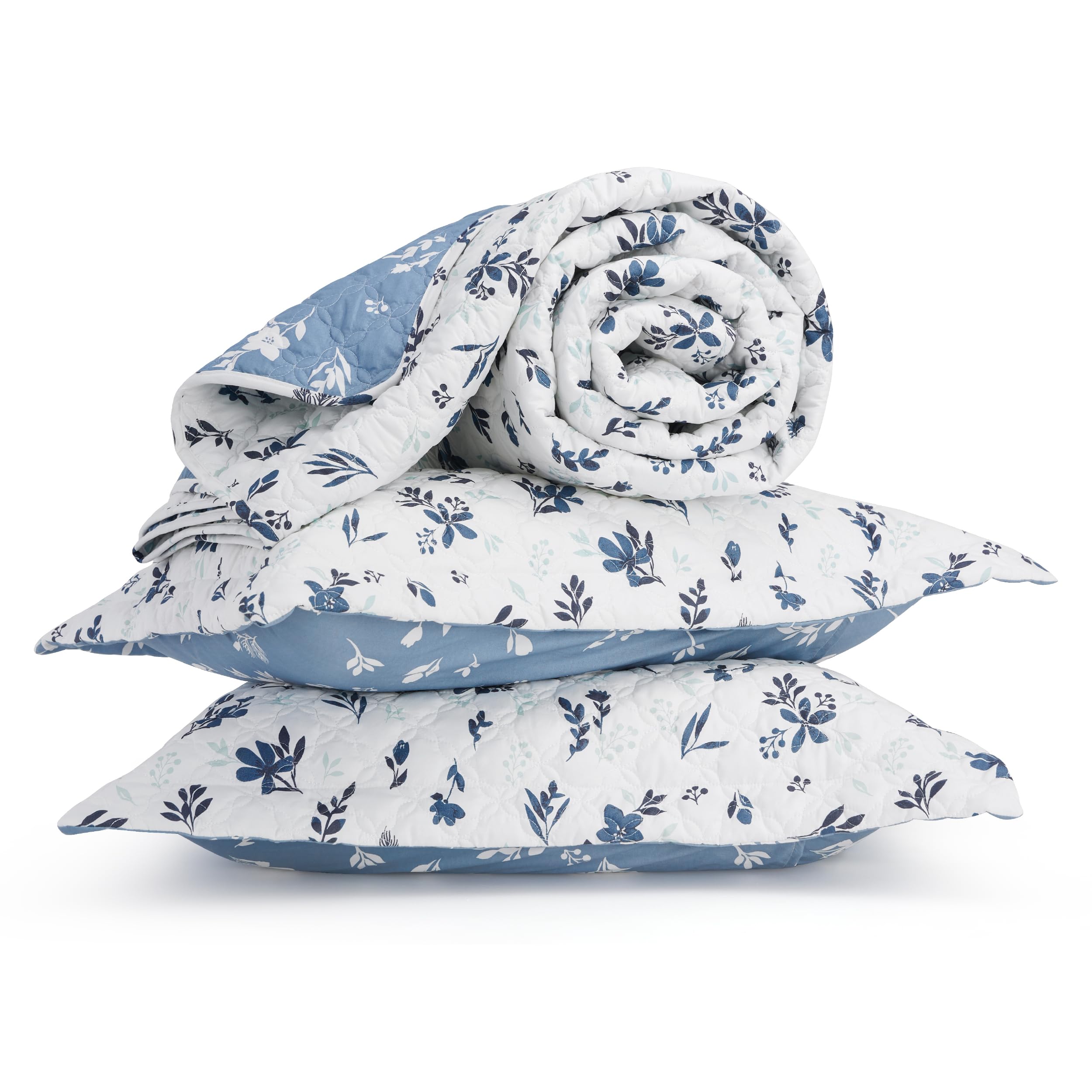 Bedsure floral quilt set offers breathable microfiber comfort for restful nights.