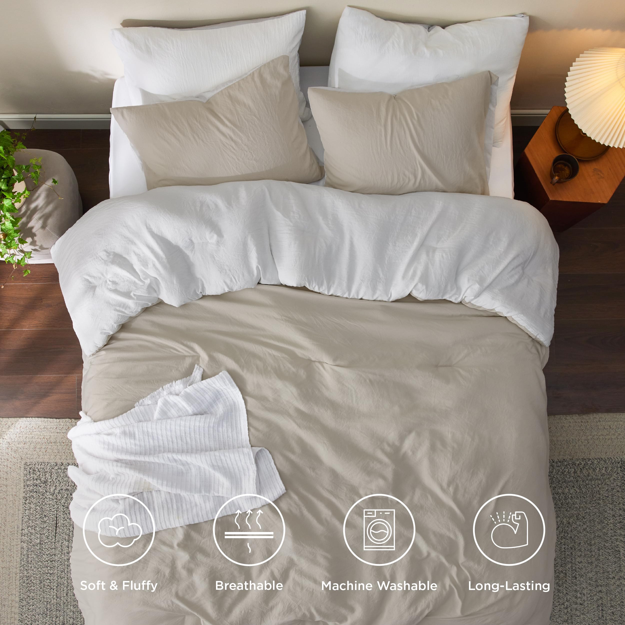 Bedsure fluffy fabric close-up highlighting a plush feel and inviting softness.