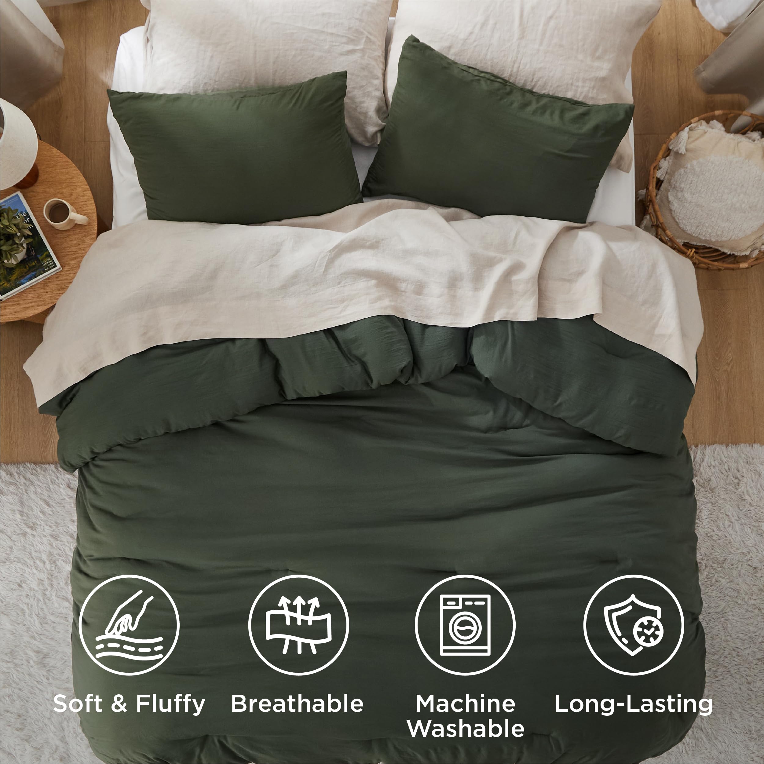 Bedsure full comforter set tailored for daily use and durability
