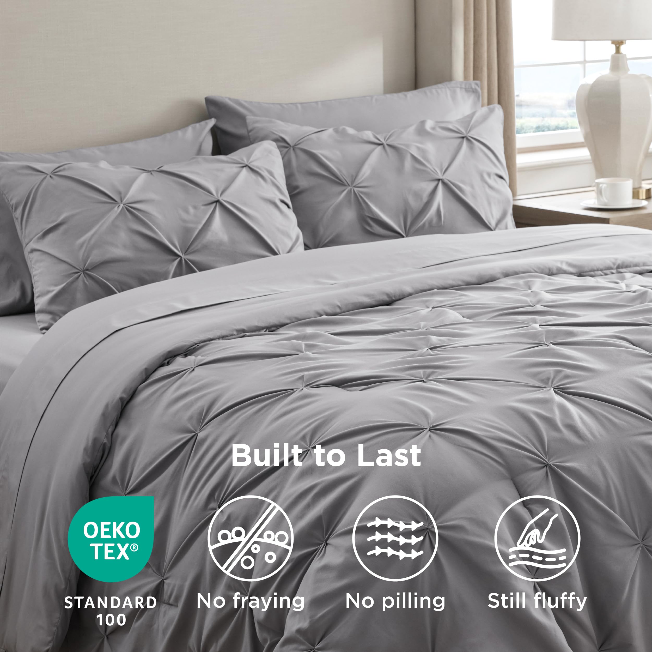 Bedsure grey bedroom setup showcases versatile, modern decor
